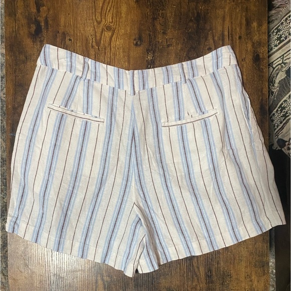 LOFT Linen Blend Striped 5" Shorts Size 14 NWT - Picture 7 of 8